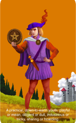 The Enlightenment Tarot Page of Pentacles